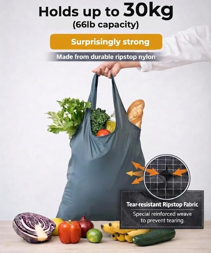 Compact Reusable Grocery Tote Bag – Lightweight, Foldable & Packable Shopping Bag for Travel - Image 7