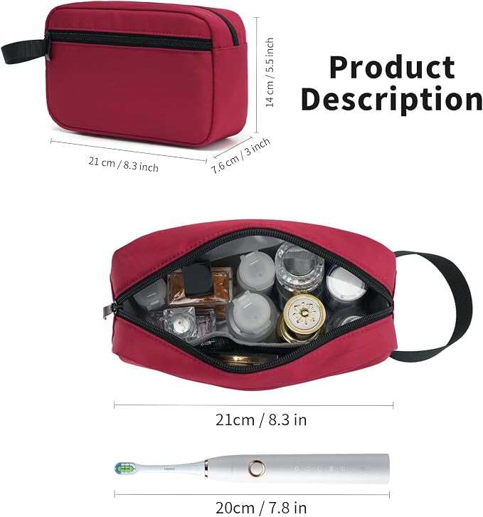 Travel Toiletry Bag for Men & Women, Hanging Cosmetic Organizer | Water-Resistant Fabric, Sturdy Handle, Lightweight Dopp Kit – Bathroom Toiletries, Makeup, Shaving, Grooming & Accessories - Image 2