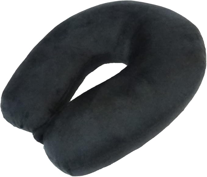 Wolf Essentials Adult Cozy Soft Microfiber Neck Pillow for Travel – Compact, Machine Washable - Perfect for Airplane, Car, or Home Use - Filled and Finished in The USA – Black - Image 5