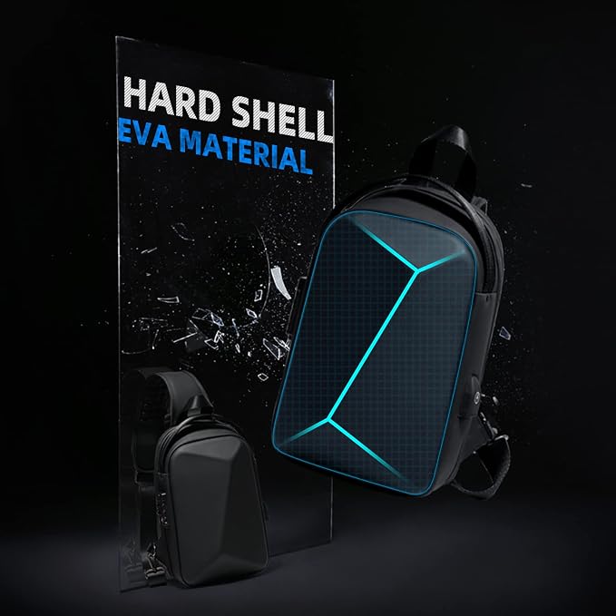 FENRUIEN Anti-Theft Crossbody Sling Backpack Bag for Men Hard Shell with USB, Shoulder Pack Lock Waterproof 10.2 inch Single Strap for Travel Hiking - Image 5