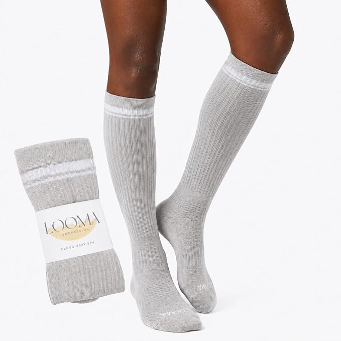 LOOMA Viscose from Bamboo Compression Socks for Women; 15-20mmHg Relief for Swelling, Travel, Nursing & Pregnancy; No-Slip by LOOMACOMPRESSION