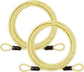 5mm Security Cable Lock with High Reflective Threads, Flexible Steel Safety Cable for Bicycle Motorcycle Luggage, 4FT 7FT 10FT 15FT Double Loop Design (Yellow-Green, 2pack-4FT) by J-TECHDYNAMICS