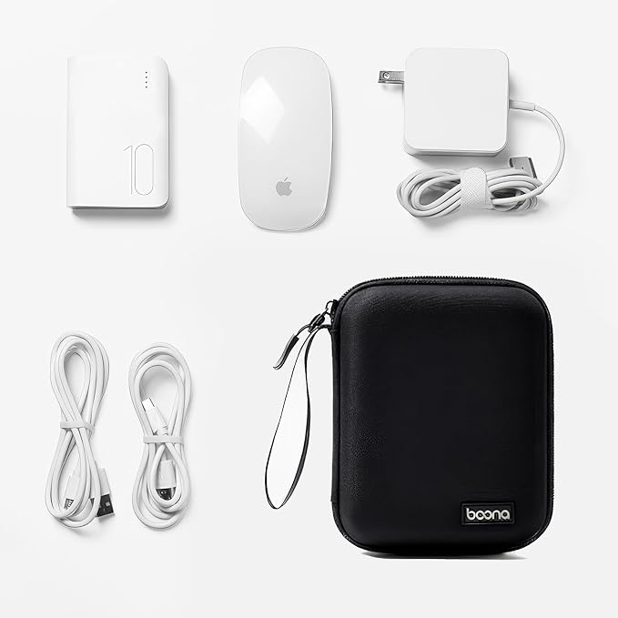 Charger Case for MacBook, Small Charger Organizer, Portable Pouch Travel Storage for Laptop Accessories, Waterproof for Magic Mouse, Power Bank,Charging Cords (Black)… - Image 5