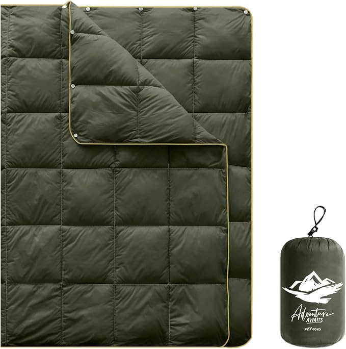 Mini Camping Blanket,Lightweight Puffy Blanket Packable Down Alternative Throw Blanket Waterproof Windproof for Outdoors, Travel, Beach, Airplane, Hiking by zZFocus