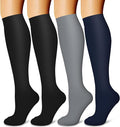 4 Pairs-Compression Socks for Women&Men Circulation-Best Support for Nurses,Running,Athletic by LaiteHebe