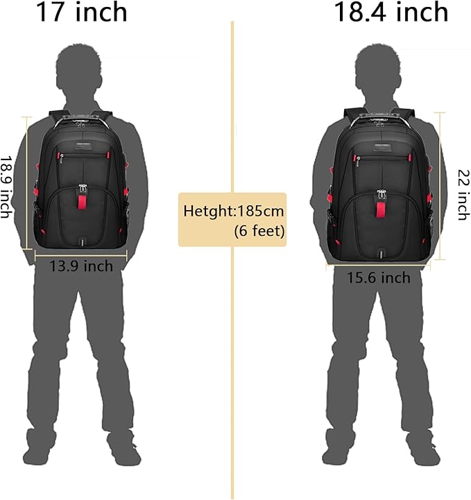 LOVEVOOK Large Laptop Backpack for Men,18.4Inch Heavy Duty Travel Backpack | TSA-Friendly with Anti-Theft,Carry On Flight Approved,College Work Bookbag,Water Resistant Business Backpack for Men Women - Image 3