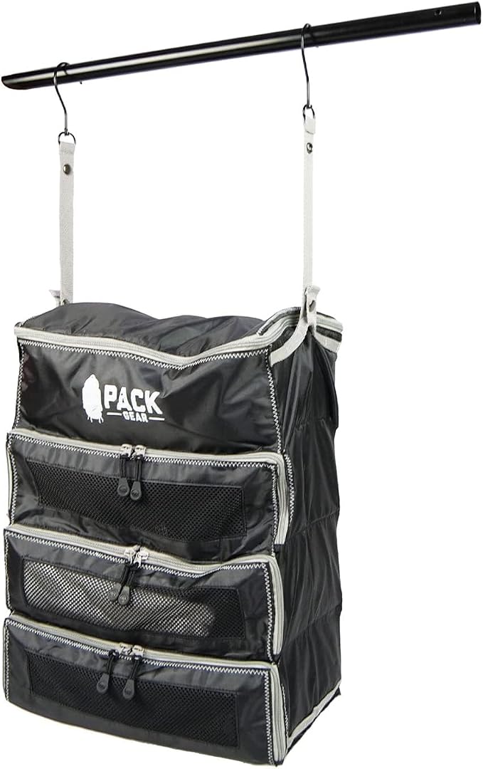Hanging Carry-On Organizer - Our Fitted Hanging Luggage Organizer Perfectly Fits Any Carry On - Our Packing Cubes For Travel Use Mesh Windows to Make Finding Clothes Easy (Black, M) - Image 9