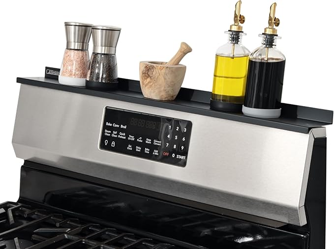 StoveShelf 30" Length Black Magnetic Shelf for Kitchen Stove - Kitchen Storage Solution with Zero Installation - Over Stove Spice Rack Organizer by STOVESHELF