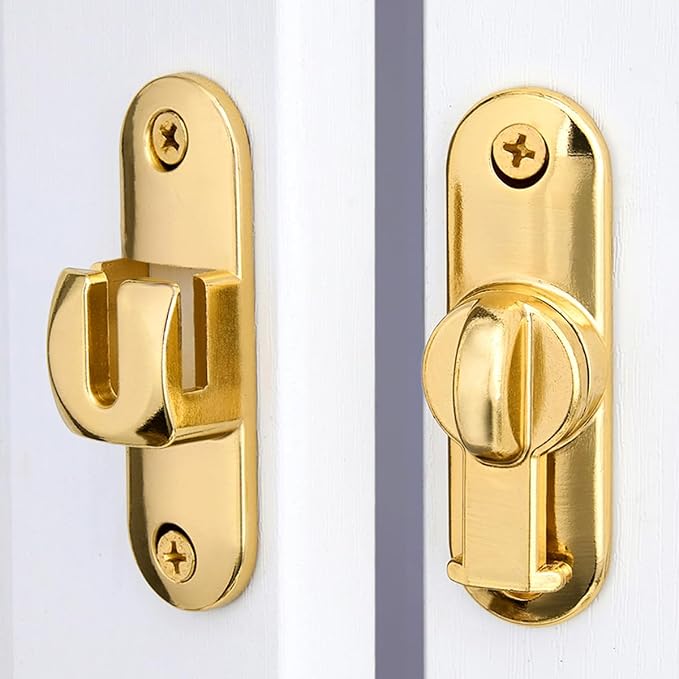 Gold 90/180 Degree Sliding Door Latches,Zinc Alloy Flip Latch | Barn Door Latch,Cabinet Lock,Right Angle Door Lock,for bedroom,cabinet,drawer,Gardens,Wine Cabinet,garage,window,Pet Cage - Image 6