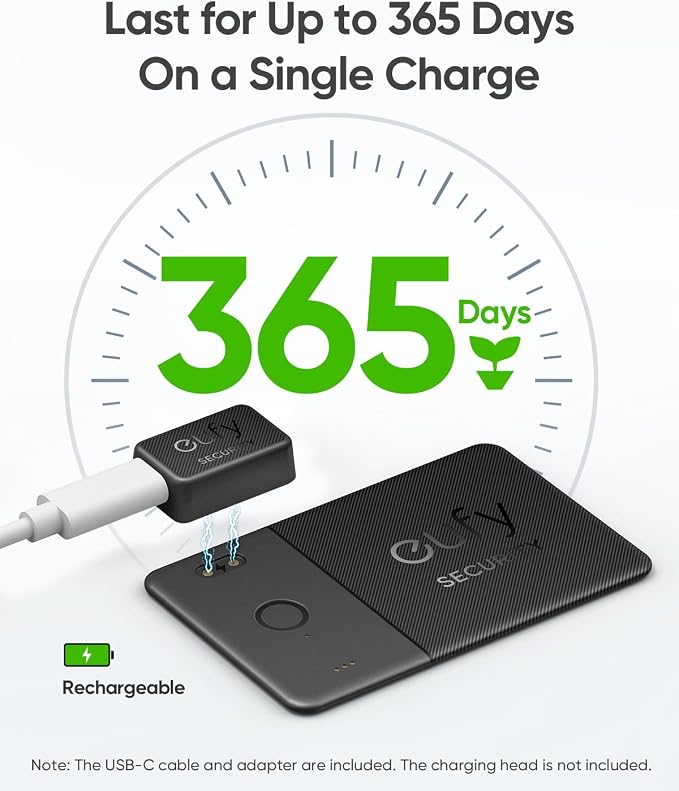 eufy Security SmartTrack Card E30 (Black, 1-Pack), Rechargeable, Works with Apple Find My (iOS Only), Bluetooth Tracker, Perfect for Wallet, Passport, and Laptop, Water Resistant - Image 6