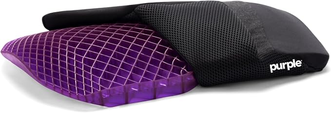 Purple Back Cushion, Lumbar Support Pillow for Office Chair, Car Seat | GelFlex Grid Molded to Your Lower Back, Adjustable Strap - Pressure-Reducing, Temperature-Neutral - Made in USA by Unknown