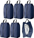 5Pcs Large Travel Shoe Bags Portable Travel Gifts Shoe Organizer with Zipper Closure, Waterproof Nylon Shoe Storage Organizer with Handle Travel Bags For Men and Women, Navy by ASANMEYO