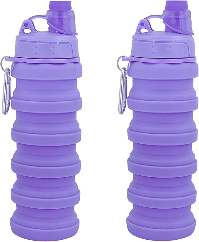Collapsible Water Bottles Travel water bottle Sports Portable Sport Water Bottle Reusable Water Bottles comes with mountaineering Buckle 500ml silicone Water-proof camping water bottle by YCTMALL