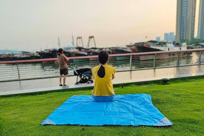 Orga'Neat Pocket Picnic Blanket, Compact Lightweight Tarp for Camping | Foldable, Easy to Carry, Water Resistant Sandproof Washable Quick Dry Mat for Beach, Festival, Travel, Outdoor Recreation - Image 4