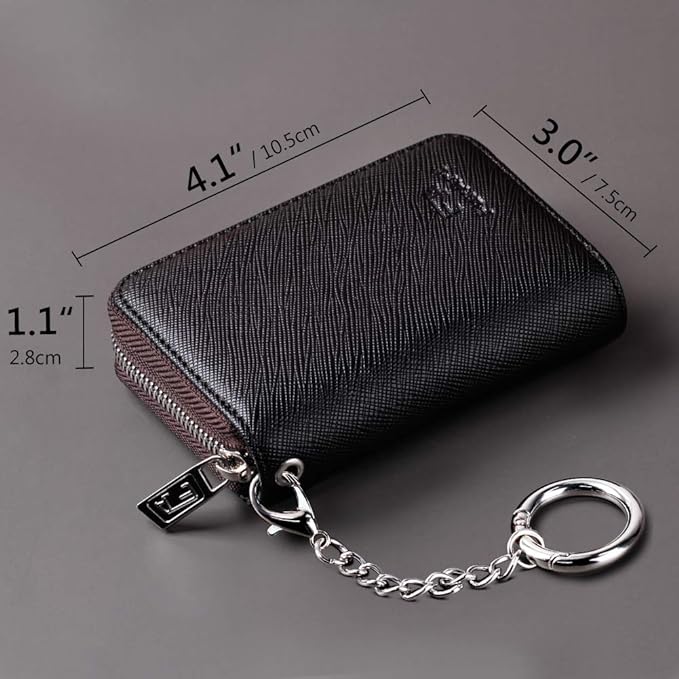 FurArt Zipper Wallet Women RFID Credit Card Holder keychain Wallet | ID Window RFID Blocking Compact Small business 15/16 slots - Image 6