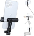 Lightweight Universal Phone Tripod Mount Adapter with 1/4" Screw and Cold Shoes, 360° Rotates Adjustable Smartphone Clamp Holder, Compatible with iPhone/Samsung/Andriods/Camera for Photography by Unknown