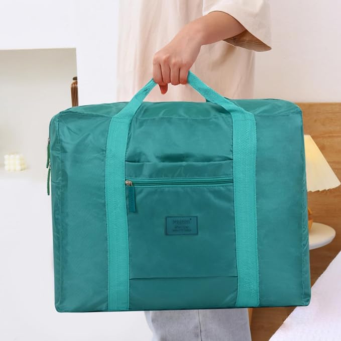 Travel Duffel Bag Lightweight Foldable Travel Bag for Women and Men Waterproof Tote Carry On Luggage Bag Weekender Overnight Bag (Blue+Green+Red+Black) - Image 8