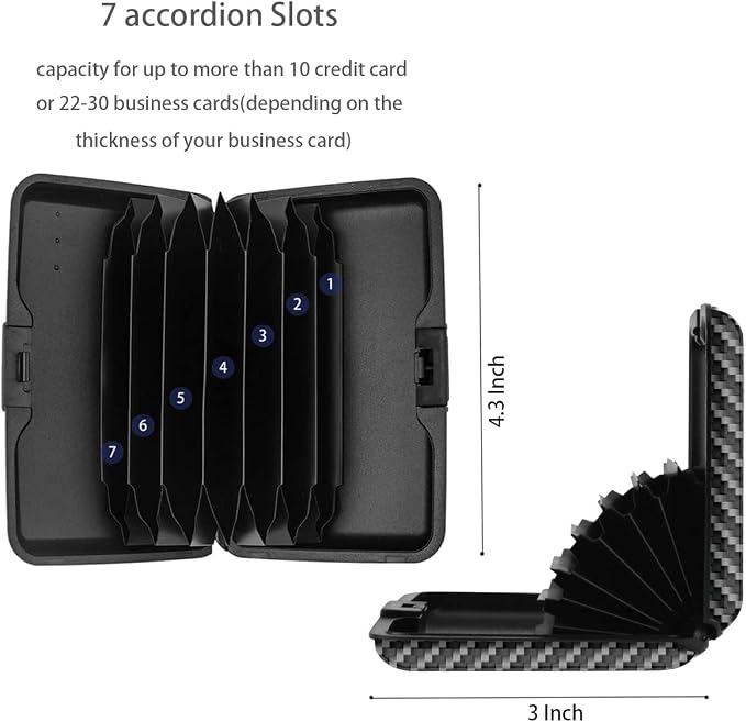 Coco Rossi Credit Card Holder RFID Aluminum Small Mini Wallet Men | Metal Wallet, Business Cards Holder, ID Case, Slim Sleeves, Mens Gift, Carry Proof Wallets for Travel, Carbon Fiber - Image 5