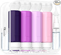 Redfly 17 Pack Travel Bottles for Toiletries, Tsa Approved 3oz Travel Size Containers, Leak Proof Travel Size Toiletries Bottles Silicone, BPA Free Refillable Shampoo Conditioners Kit, Purple by Redfly
