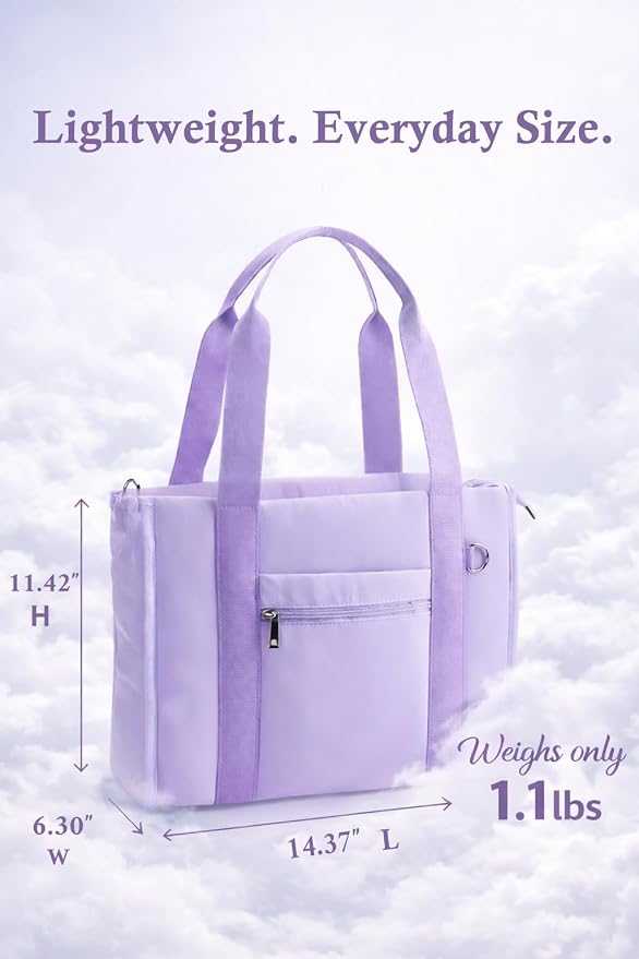 Work Tote Bag for Women, Lightweight Puffer Tote Crossbody with Zipper | Travel Utility Tote Multi-Pocket, RFID Pocket, Large Capacity, Luggage Sleeve, Shoulder Bag for Office, Daily, Gym, Teacher - Image 8