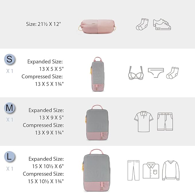 BAGSMART Compression Packing Cubes for Travel Essentials | 14 Set /6 Set /4 Set/2 Set, Lightweight, Durable - Image 2