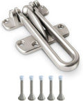 Jack N’ Drill Swing Bar Door Lock Durable Door Guard for Back & Front Doors, Childproof Door Security Made from Reinforced Diecast Metal for Home Security (Satin Nickel, 1 Pack & 5 Door Stopper) by JD+Jack+N%27Drill