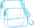 Icramsy Clear Makeup Bag,2 Pack TSA Approved Toiletry Bag for Women & Men | Portable Handheld Design, Waterproof, Airport Airline Compliant, Clear Toiletry Cosmetic Bag by Icramsy