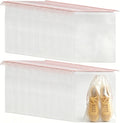 PLULON 100 Pcs Shoe Bags Waterproof Clear Drawstring Bags for Travel | 15.7" x 11.8" Transparent Storage Plastic Bag Shoes Organizer for Packing Dustproof Beach Vacation Cruise Travel Essentials by PLULON