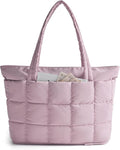 BAGSMART Expandable Tote Bag for Women, Puffer Work Tote Travel Bag | Quilted Carry On Bag for Travel Work Gym College, Waterproof Travel essentials by BAGSMART