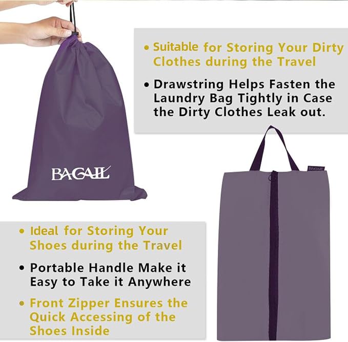 BAGAIL 8 Set/9 Set Packing Cubes Luggage Packing Organizer for Travel, Suitcase Packing Bags for Travel Accessories - Image 4