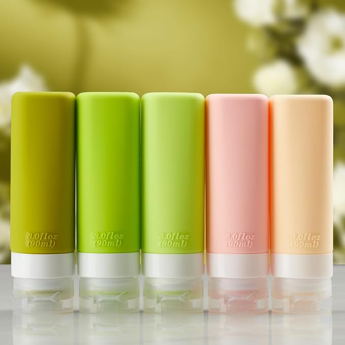INSFIT Travel Bottles for Toiletries, TSA Approved 3oz Travel Size Toiletries, BPA Free Leak Proof Squeezable Silicone Tubes Travel Essentials for Shampoo Conditioner Lotion Soap - Image 7