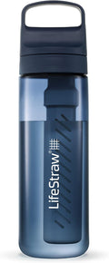 LifeStraw Go Series Water Filter Bottle - BPA-Free, Removes Bacteria, Parasites, Microplastics, Improves Taste, 22oz, Aegean Sea | Plastic Water Filter Bottle for Travel and Everyday use removes Bacteria, parasites and microplastics, Improves Taste by LifeStraw
