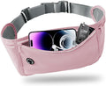 Slim Running Belt for Women Men,Runners Fanny Pack Phone Holder,Money Belt,Running Gear Accessories,with 3 Pockets.(Pink) by Unknown