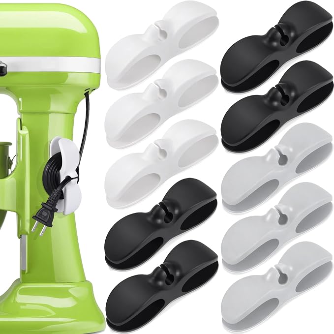 SisBroo Cord Organizer for Appliances, 10PCS Kitchen Appliance Cord Winder Cable Organizer, Cord Holder Cord Wrapper for Appliances Stick on Pressure Cooker, Mixer, Blender, Coffee Maker, Air Fryer by SisBroo