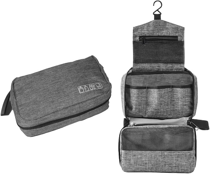 Travel toilet bag is used to store toiletries, Suitable for short-term travel use hanging toilet bag (Gray) by Traveltoiletbag