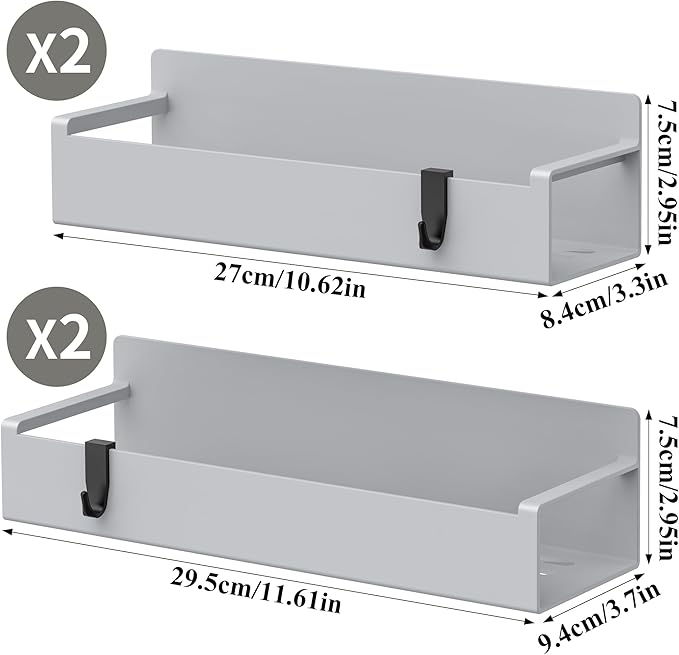 HuggieGems 4 Pack Magnetic Spice Rack Organizer for Refrigerator and Oven, Silver Fridge Organizers and Storage for Kitchen - Image 8