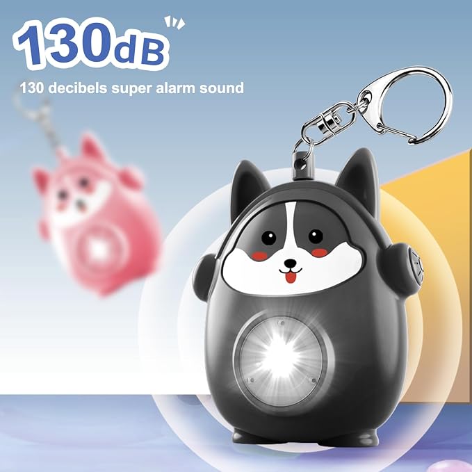 Personal Safety Alarm for Women - 130dB Self Defense Keychains Siren with LED Strobe Light, Personal Emergency Security Safe Devices Key Chain Alarms for Children (Black) - Image 7