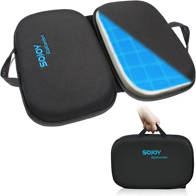 iGelComfort 3 in 1 Foldable Gel Seat Cushion Featured with Memory Foam (A Must-Have Travel Cushion! Smart, Easy Travel Cushion) (Size: 18.5“ x 15" x 2") by Sojoy