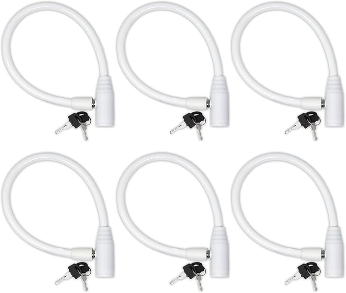 Child-Proof Refrigerator Lock for Kids & Adults - Lock for French Door Fridge and Cabinet (Regular, White, 6 Pack Keyed Alike) by UrbanAugust