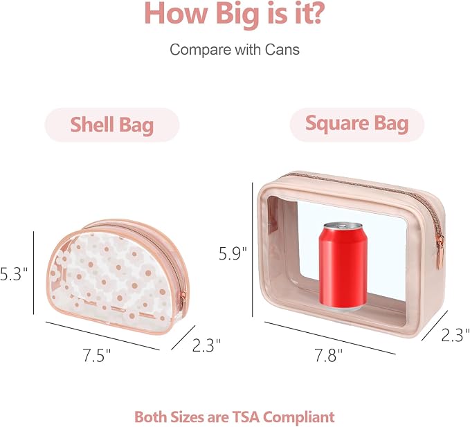 Clear Makeup Bag Foldable - TSA Approved Toiletry Bag for Travel | Metal Zipper, Reinforced Seam, Water Resistant, Medium for Carry-on, Large for Checked Luggage, for Car Storage Organizer - Image 7
