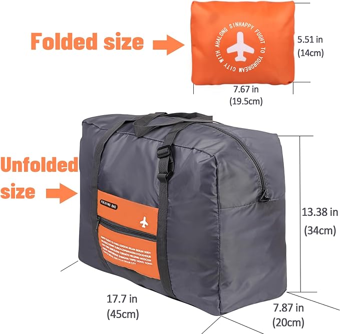 INVODA Travel Bag 24 PCS Foldable Duffle for Women and Men Lightweight Luggage Bag Personal Item Bag for Airlines Weekender Overnight Tote Carry on (24PCS) - Image 2