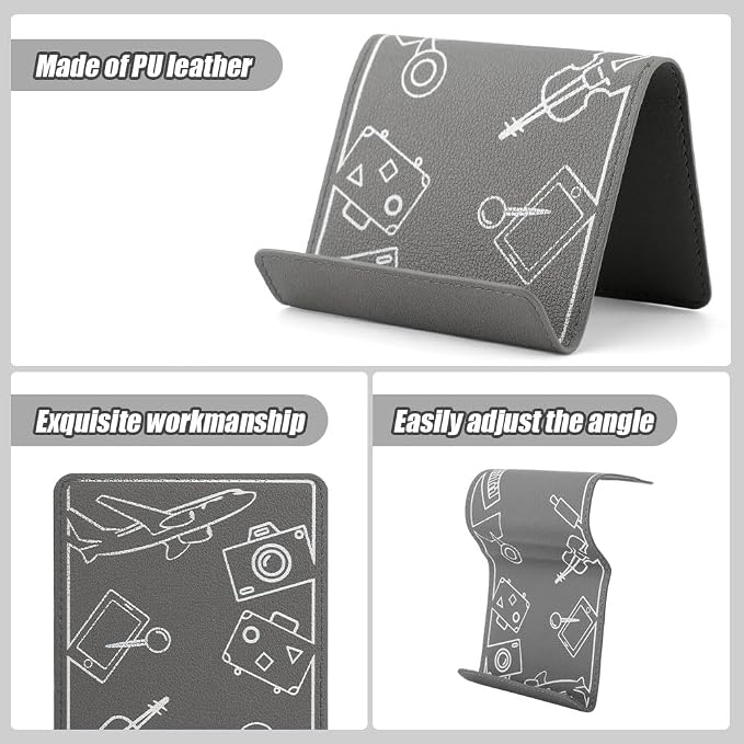 Airplane Phone Holder Flexible Flight Cell Phone Holder and Flexible Tablet Stand Airplane Travel Essential Accessories for Most Smartphones, Tablets(Color:Grey) - Image 3