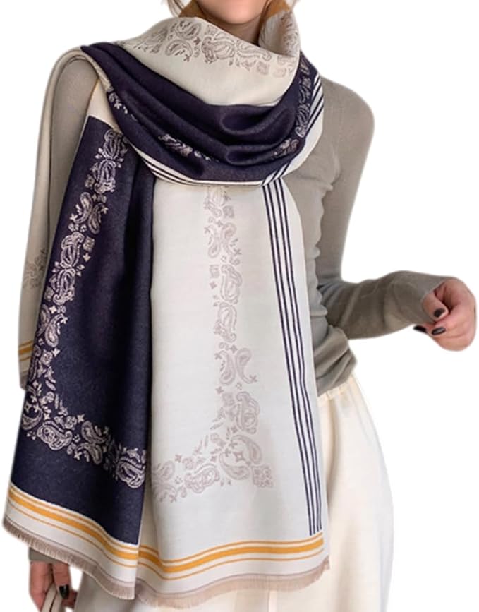 WaJuemy Winter Scarf for Women Dressy Evening Pashmina Shawl Wraps Open Front Poncho Blanket Fashion Travel Shawls Cape Wrap by WaJuemyFlagship