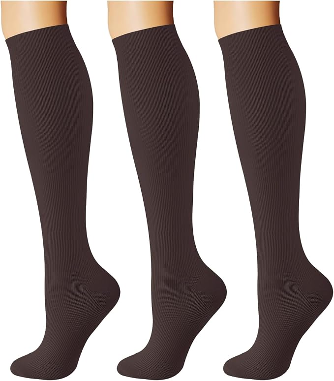 Breslatte Compression Socks for Women Men 15-20 mmHg | Graduated compression stockings knee high athletic support socks for travel running flying nurse pregnant by Breslatte