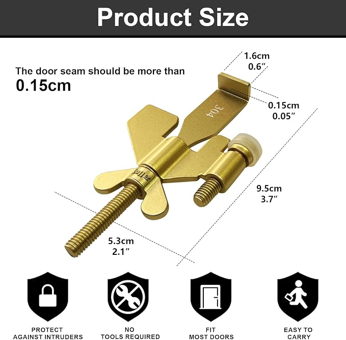AceMining Portable Door Lock, Hotel Travel Door Lock Security for Home | Hotel Safety Device for Door Security, Portable Lock for Hotel Room, Apartment, College Dorm and Travel - Image 2