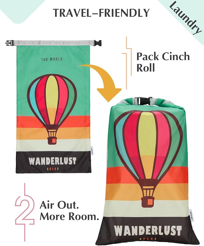 Gonex 6-Piece Compression Packing Cubes with Shoe & Laundry Bags | Unique Printed Design, Ripstop Fabric, Double-Zip Compression, Carry-On Friendly, Lightweight - Image 3