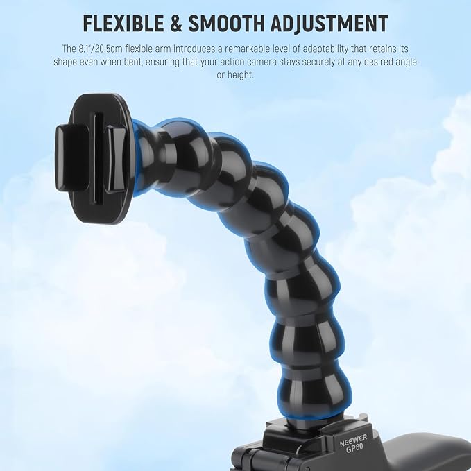 NEEWER Flexible Clamp Mount Compatible with GoPro DJI Action Cameras, GP-80 | Compatible with DJI Action 6 Osmo 360 Insta360 X5/4/3 AcePro series, Jaw Flex Super Clamp Holder Mount Accessories for Video - Image 3