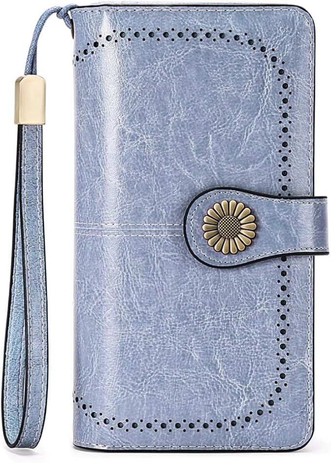 SENDEFN Wallets for Women Leather Credit Card Holder with RFID Blocking Large Capacity Wristlet | with RFID Blocking - Image 3