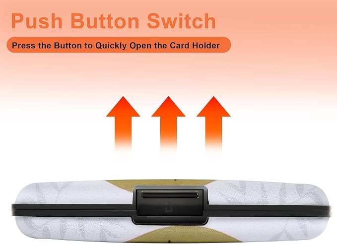 Mayski Credit Card Holder for Women RFID Blocking Wallet, Boho Leaves | Card Wallets for Women Small Mini Business Metal Accordion Aluminum Alloy Hard Case for Men - Image 6