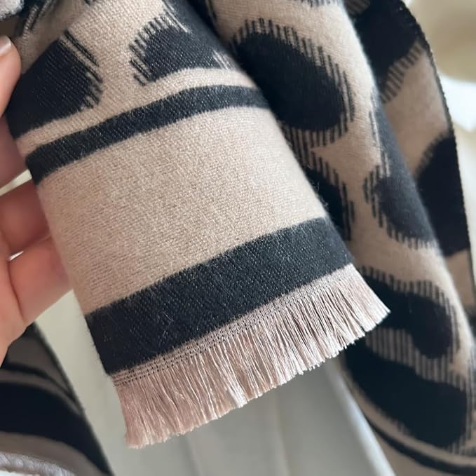 WaJuemy Winter Scarf for Women Dressy Evening Pashmina Shawl Wraps Open Front Poncho Blanket Fashion Travel Shawls Cape Wrap - Image 4